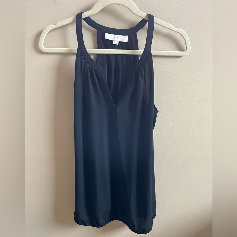 Loft brand black sleeveless top, black size small